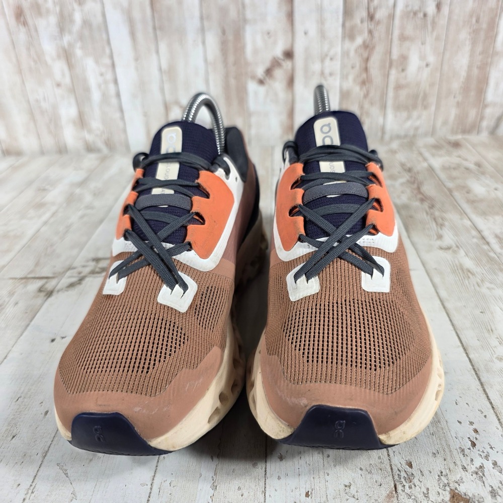 On Running Cloudstratus Womens 7 Brown Orange Navy Blue Mesh Sneakers 39.98657 - Picture 2 of 8